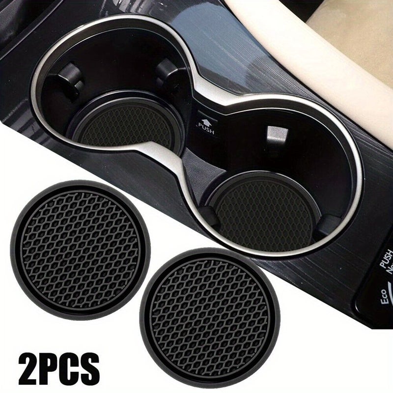 2Pcs Black Universal Cup Holder for Car Interior - Image 1