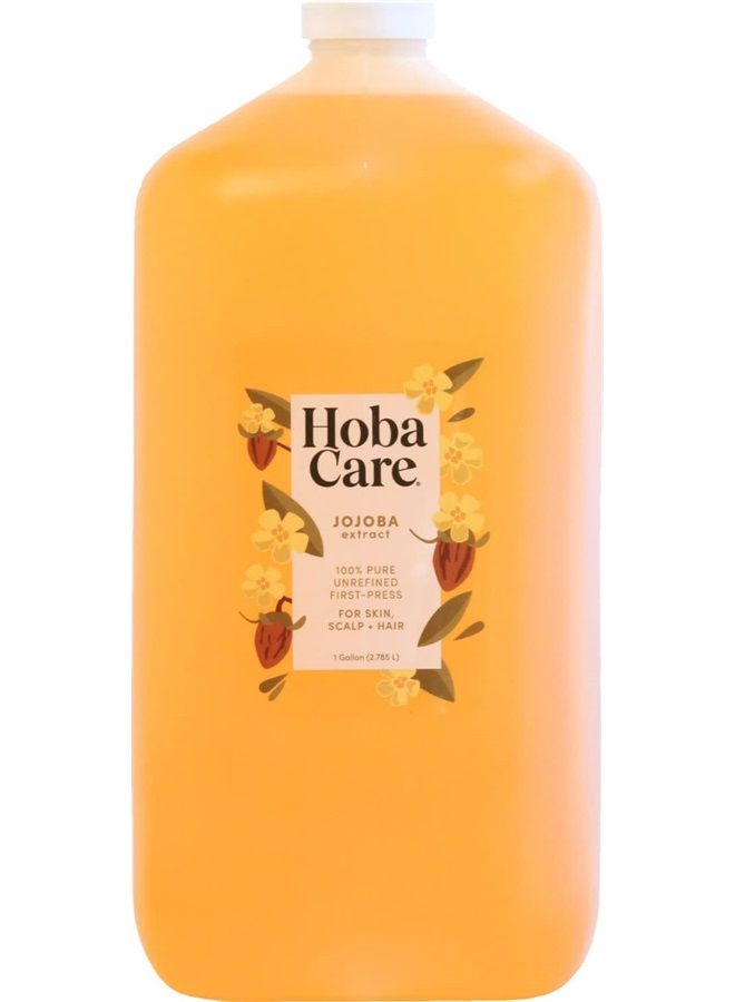 hobacare زيت الجوجوبا - 100% زيت جوجوبا نقي، غير مكرر، معصور على البارد لفروة الرأس والأظافر - زيت ترطيب للجسم للبشرة الجافة - زيت جوجوبا طبيعي للعناية بالشعر واللحية، للنساء والأطفال (128 fl oz / 2.785 L) - Image 1