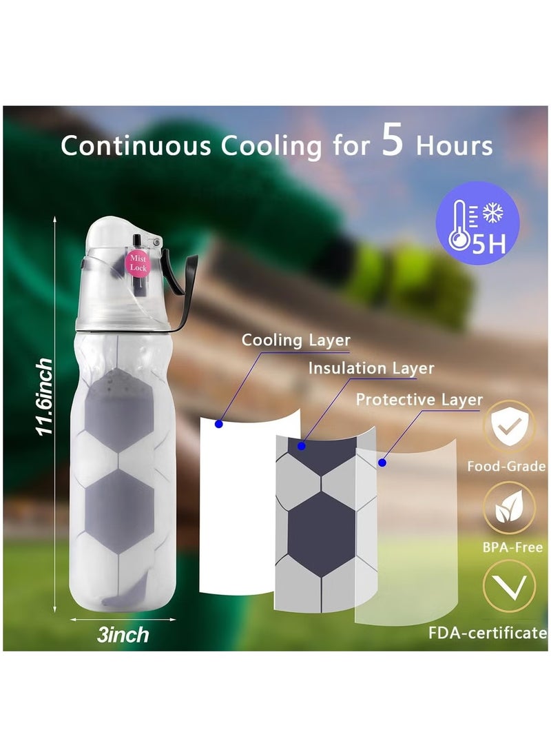 YT Spray Water Bottle for Kids,590ML Cool Mist Water Bottle with Three-Layer Heat Insulation,Leakproof BPA Free Squeeze Cold Water Bottle for Cycling and School - Image 3