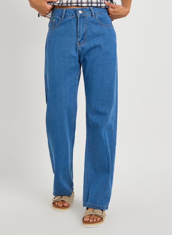 Take Two Solid Mid Rise Wide Leg Jeans  - Image 2