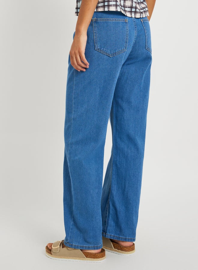 Take Two Solid Mid Rise Wide Leg Jeans  - Image 4