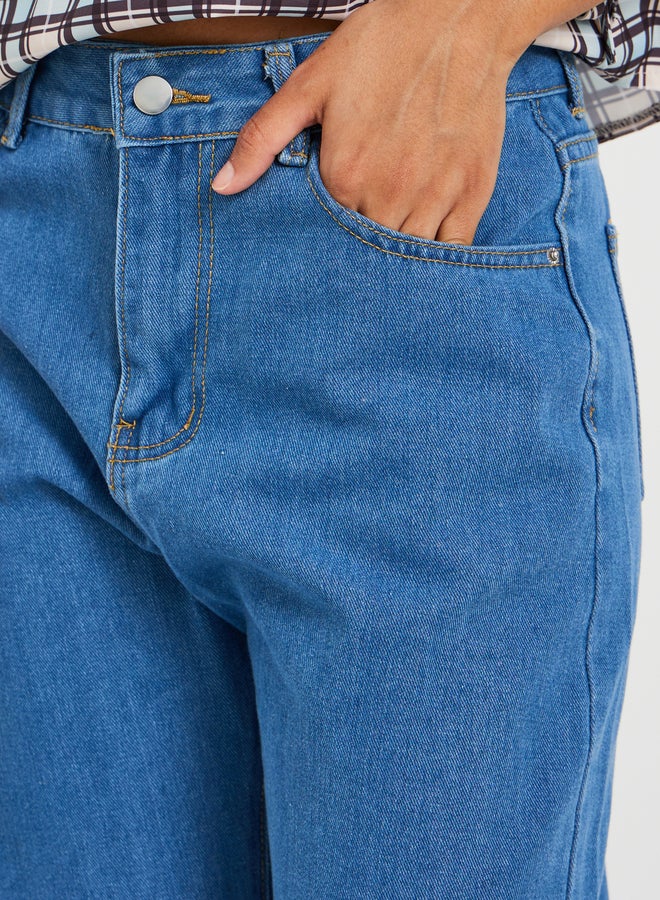 Take Two Solid Mid Rise Wide Leg Jeans  - Image 3