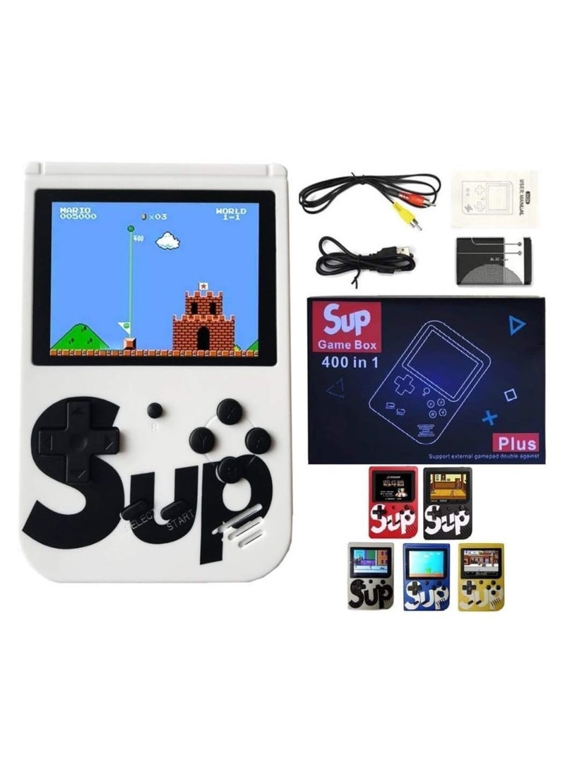 Game Box Plus 400 in 1 Retro Games UPGRADED VERSION mini Portable Console Handheld Gift (White) - Image 1