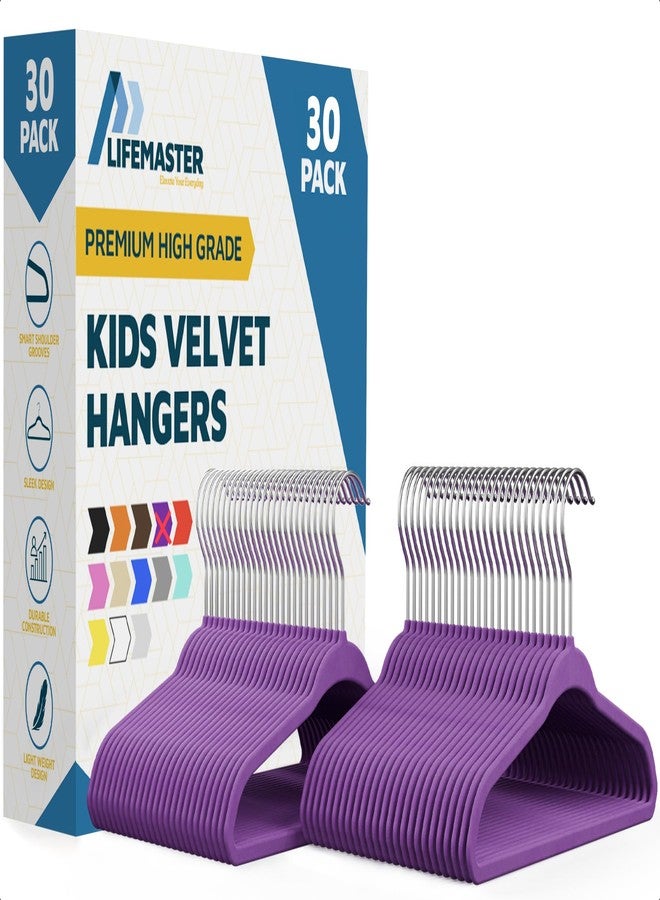 LifeMaster Pink Velvet Kids Hangers 50 Pack, 10.83" Non-Slip Baby & Toddler Hangers for Clothes, Space-Saving Slim ABS Plastic with 360° Swivel Hook & Notched Shoulders, Up to 10 lb Capacity - Image 1