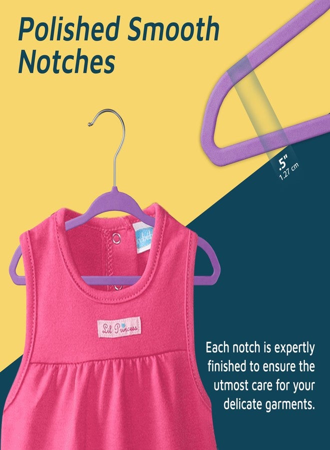 LifeMaster Pink Velvet Kids Hangers 50 Pack, 10.83" Non-Slip Baby & Toddler Hangers for Clothes, Space-Saving Slim ABS Plastic with 360° Swivel Hook & Notched Shoulders, Up to 10 lb Capacity - Image 5
