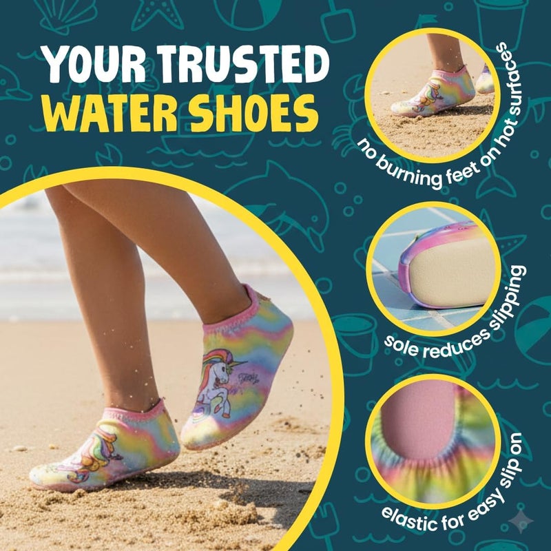 Slipstop AntiSlip Shoes for Kids - Quick-Dry Aqua Socks Beach Shoes for Kids - Barefoot Shoes for Water Sports Yoga Exercise - Image 2