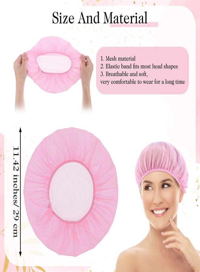 Bremorou 4 Pcs Hair Net for Sleeping Mesh Sleep Bonnets for Women Sleeping Hair Nets Cap, Comfortable and Breathable Mesh Sleep Bonnet for Sleeping, Sleeping Hair Nets Cap for Curly Hair (Black, Pink) - Image 2