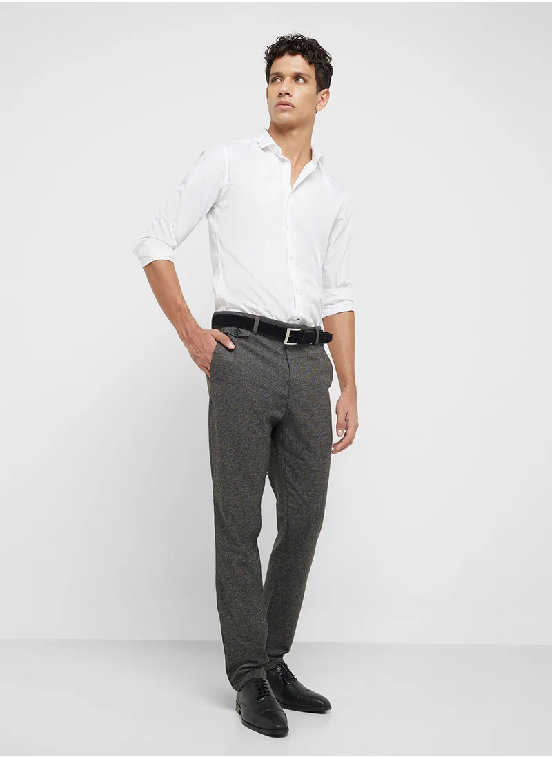 Ted Baker Ziyech Slim Fit Houndstooth Chino Trouser