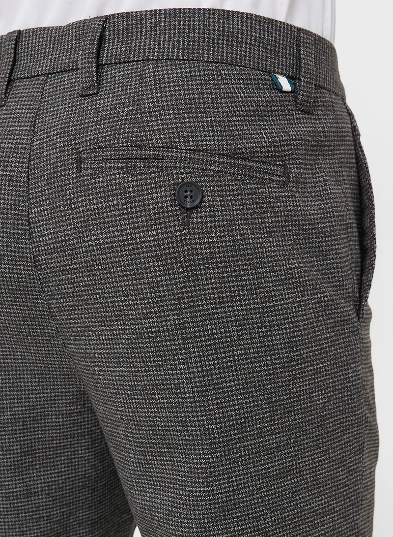 Ted Baker Ziyech Slim Fit Houndstooth Chino Trouser