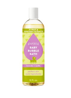 puracy Puracy Bubble Bath for Children, Gently Scented with Real Lavender & Vanilla, 98.75% Natural Baby Bubble Bath, Plant-Based Moisturizers for All Skin Types, Tear-Free for Daily Use, 12 Fl Oz  - Image 1