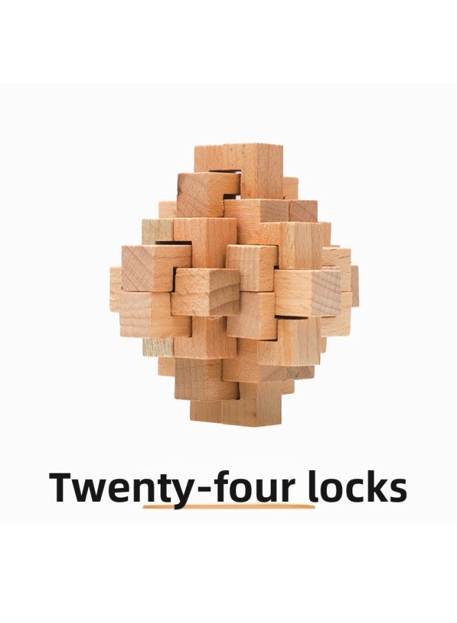 Classical Children's Educational Wooden Toy Blind Box Kongming Lock Luban Lock Adult Decompression Parent-Child Interactive Unlock Game