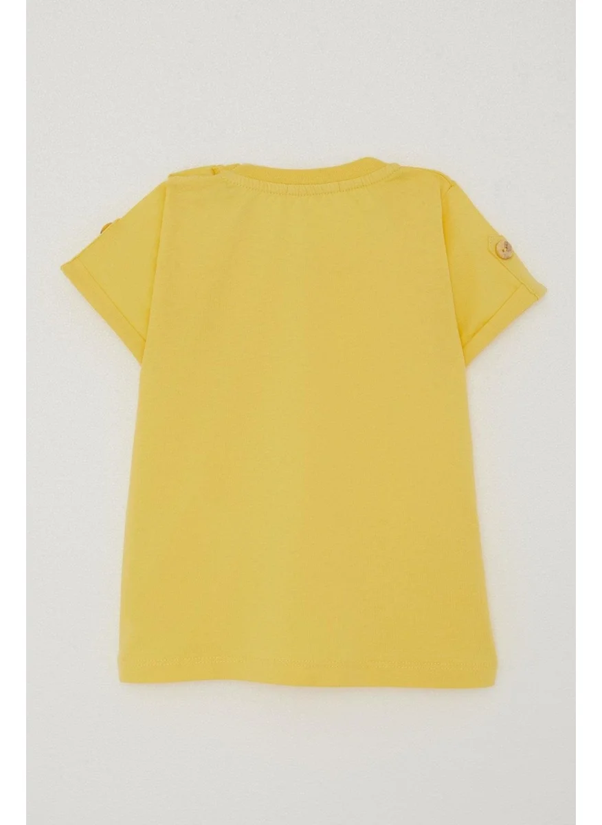 بريز Baby Boy T-Shirt with Pockets and Buttoned Sleeves and Accessories 9 Months - 3 Years Yellow