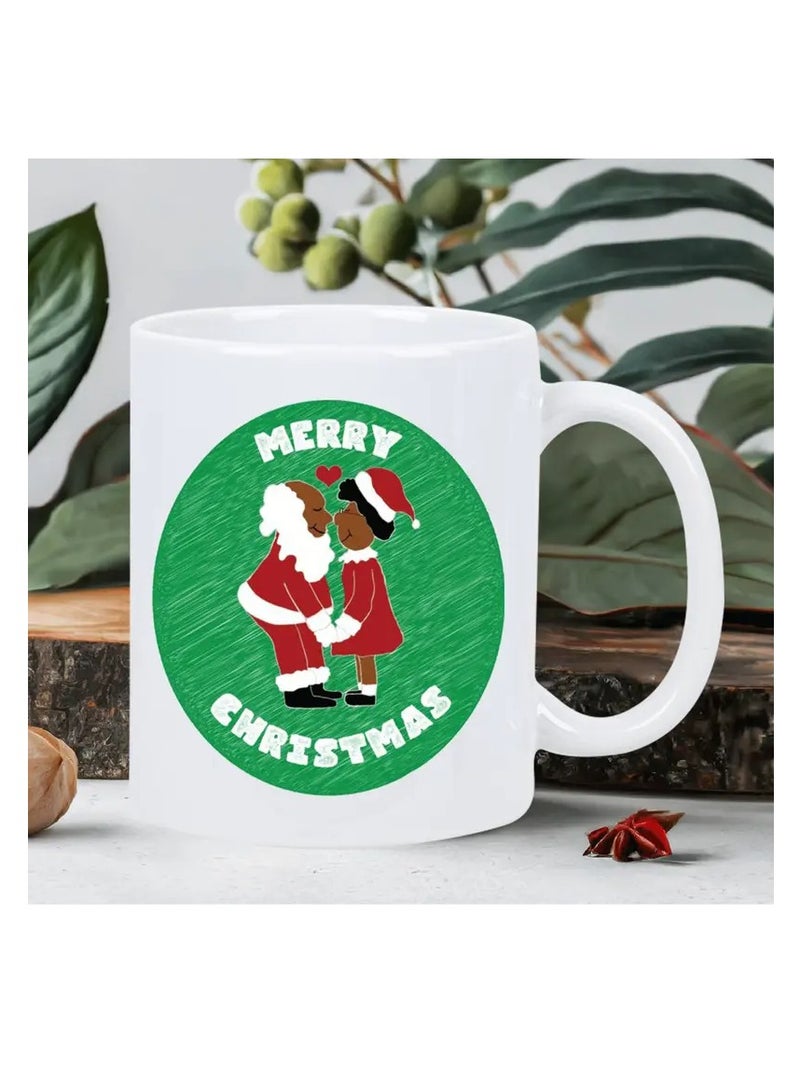 RYN Ceramic Christmas Coffee Mug - Insulated, Reusable Holiday Cup for Hot Beverages - Hand Wash Only - Multipurpose Gift for Men and Women - "Merry Christmas" Festive Design - Image 2