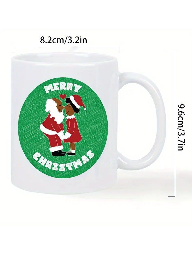 RYN Ceramic Christmas Coffee Mug - Insulated, Reusable Holiday Cup for Hot Beverages - Hand Wash Only - Multipurpose Gift for Men and Women - "Merry Christmas" Festive Design - Image 3