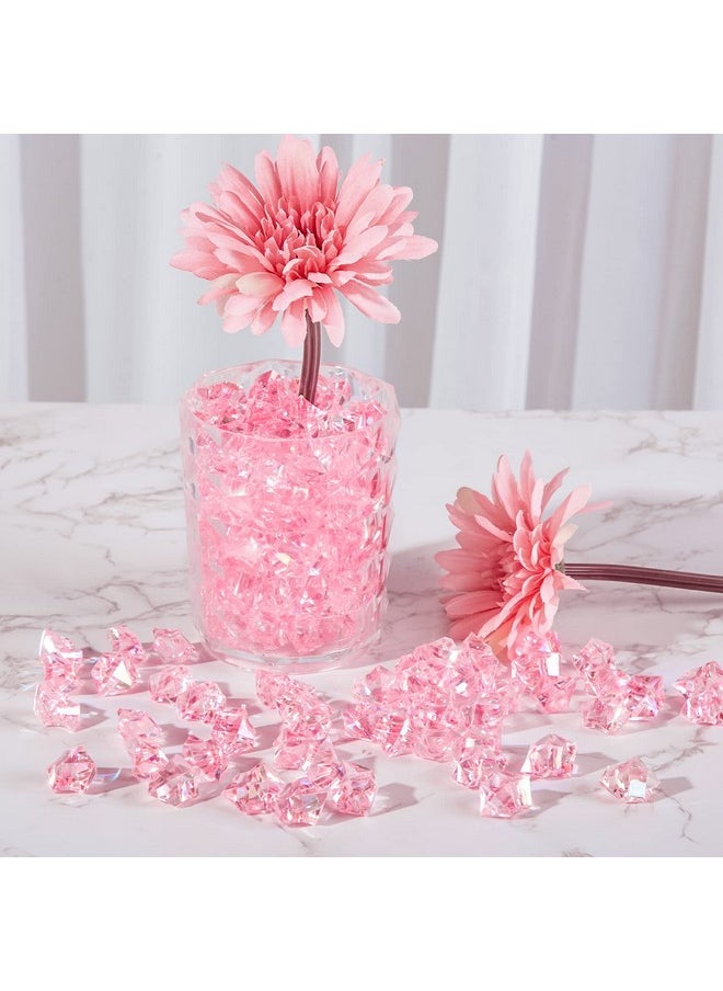 DomeStar DomeStar Dazzling Pink Ice Rocks, 180PCS Holographic Acrylic Crushed Ice Sparkling Fake Diamonds Holographic Plastic Gems for Vases Fillers Table Scatter Decoration  - Image 4