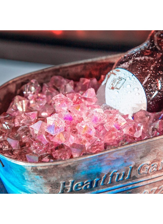 DomeStar DomeStar Dazzling Pink Ice Rocks, 180PCS Holographic Acrylic Crushed Ice Sparkling Fake Diamonds Holographic Plastic Gems for Vases Fillers Table Scatter Decoration  - Image 3