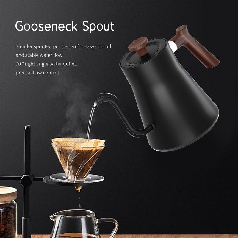 Gooseneck Electric Kettle: Black Uk Plug, Precise Temperature Control, Premium 304 Stainless Steel - Quiet Efficient Operation, Temperature Control Electric Kettle for Home Office Hotel - Image 5