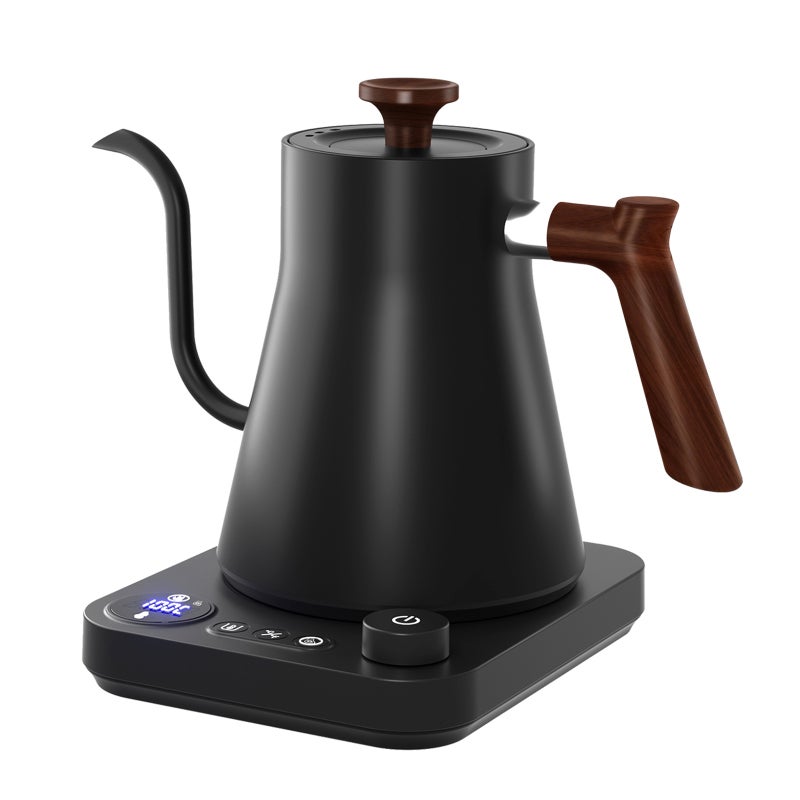 Gooseneck Electric Kettle: Black Uk Plug, Precise Temperature Control, Premium 304 Stainless Steel - Quiet Efficient Operation, Temperature Control Electric Kettle for Home Office Hotel - Image 1