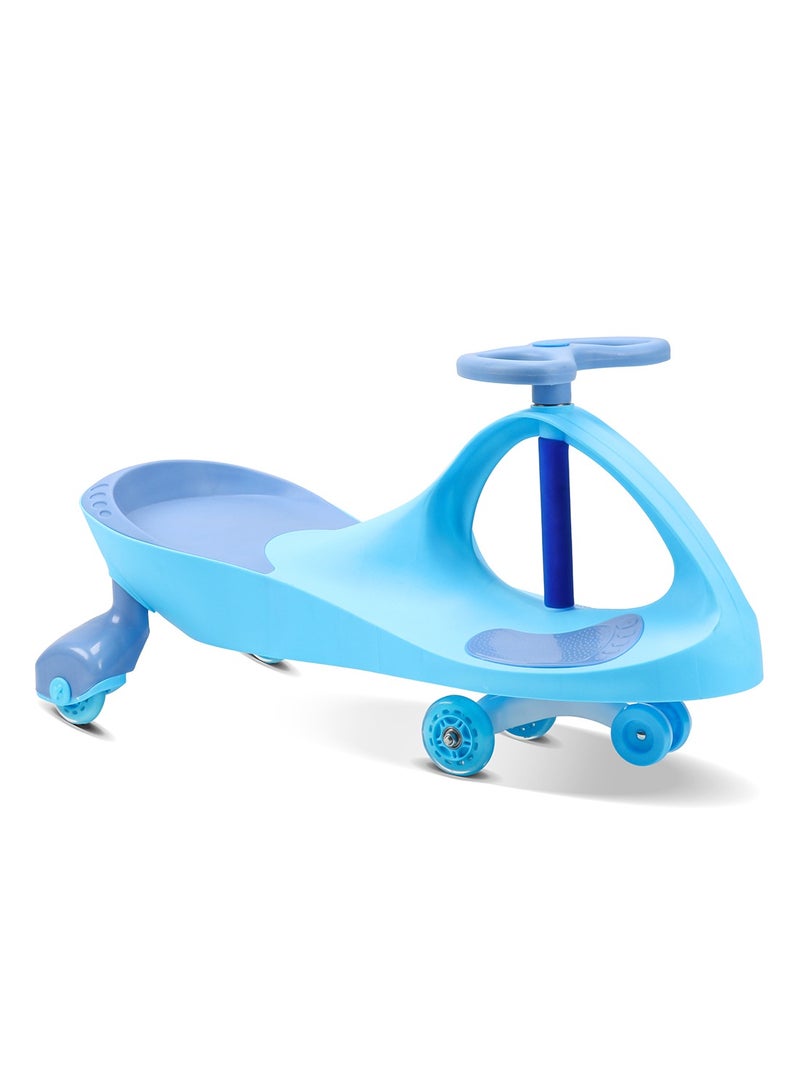 ZIGGY Swing Car Ride-On Toy for Kids Ages 2+ | Blue Wiggle Car with LED PU Wheels, Butterfly Steering, Footrests, No Batteries or Pedals | ZG-2001 - Image 1