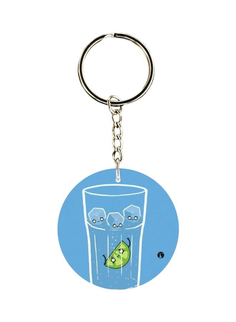 RKN Glass Of Juice Printed Keychain