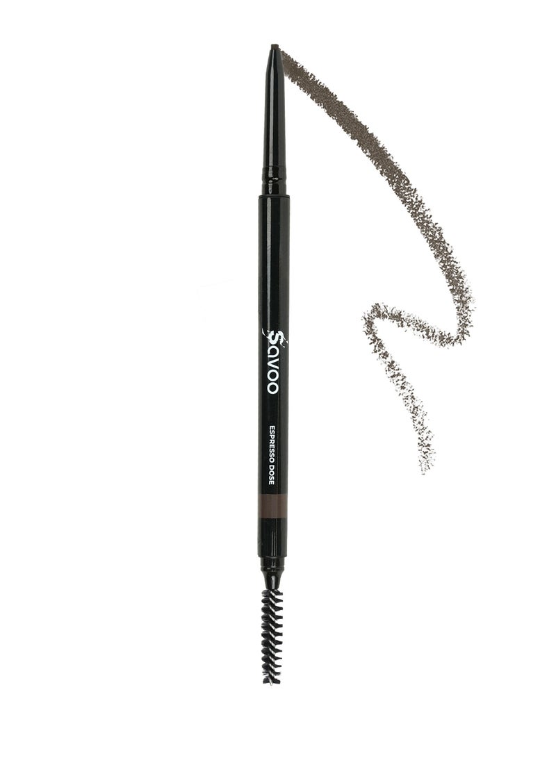 Savoo Eyebrow Pencil – Espresso Dose | Waterproof, Vegan & Long-Lasting Brow Definer - Image 1