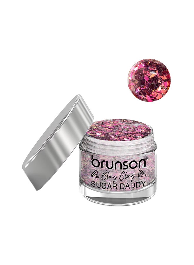 Acrylic Nail Powder DIP And Buff System, Sugar Daddy Glittered 30ml BABS03