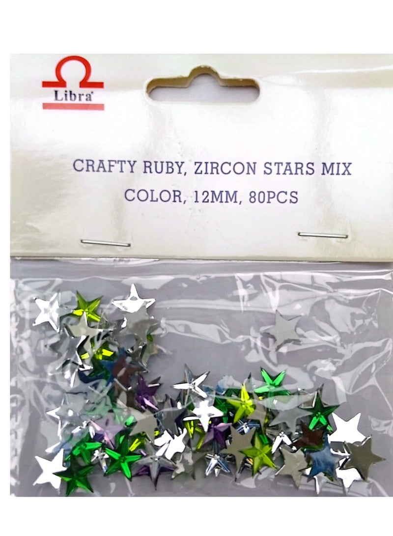 ليبرا 80 قطعة 12 ملم كرافت روبي زيركون ستار مزيج الألوان
