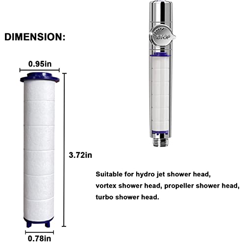 TalyRob High Pressure Handheld Turbo Fan Shower Head PP-Cotton Filter Cartridge,3.7in Detachable Propeller Hydro Jet Shower Head Filter,set of 12 - Image 4