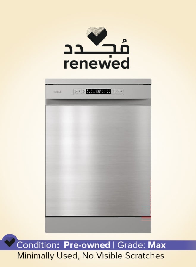 Hisense Renewed - 15 Place Free Standing Dishwasher 220 kW HS623E90G Silver - Image 1