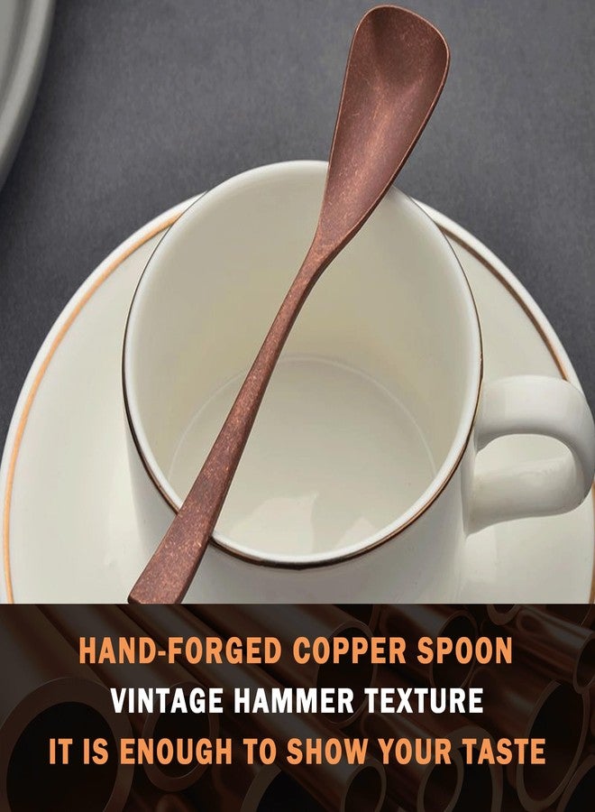 Purecopper 4.33-Inch Vintage Teaspoon, Hand-Forged Antique Copper Spoon, Suitable for Stirring Coffee and Desserts, Cakes, Ice Cream (1) - Image 3