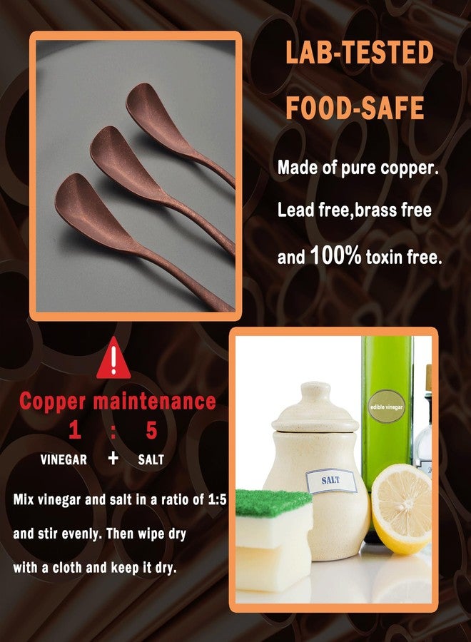 Purecopper 4.33-Inch Vintage Teaspoon, Hand-Forged Antique Copper Spoon, Suitable for Stirring Coffee and Desserts, Cakes, Ice Cream (1) - Image 5