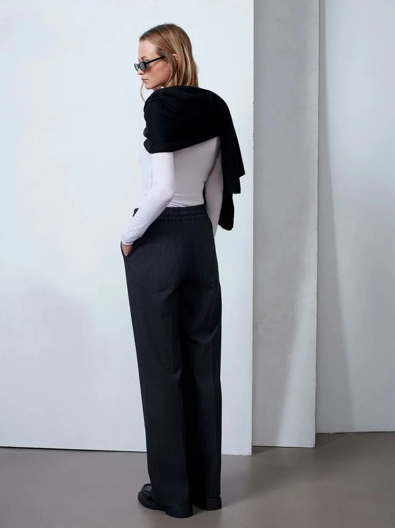ديلفين Dilvin Wide-Leg Pull-On Trousers