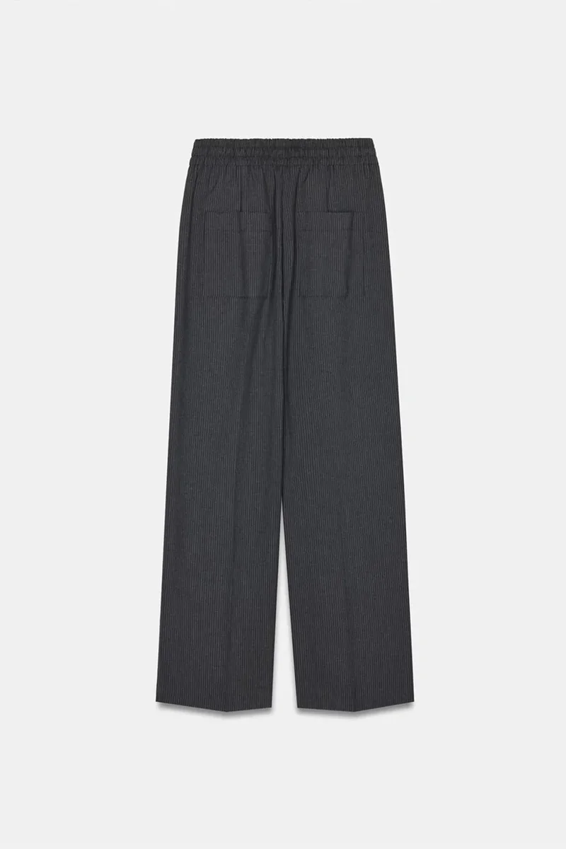 Dilvin Charcoal Grey DILVIN Wide-Leg Pull-On Trousers for Women | Best Price UAE