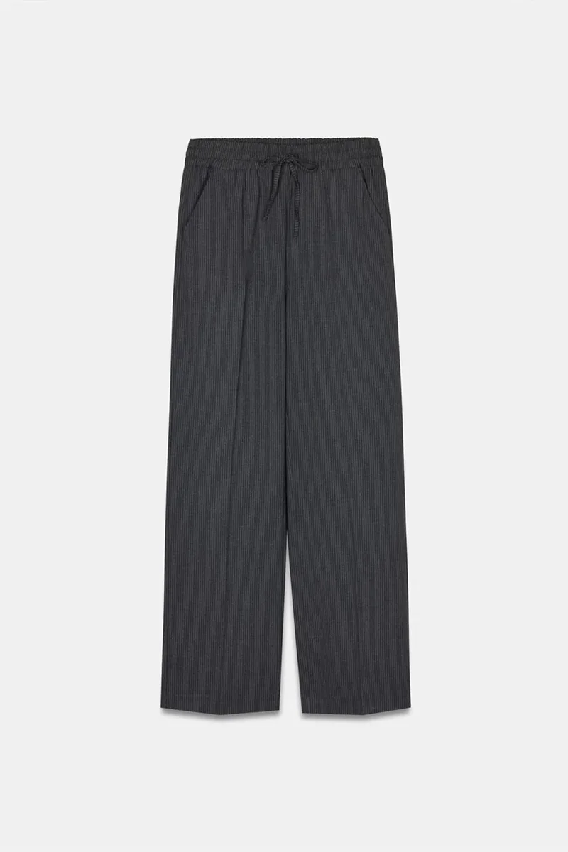 Dilvin Charcoal Grey DILVIN Wide-Leg Pull-On Trousers for Women | Best Price UAE