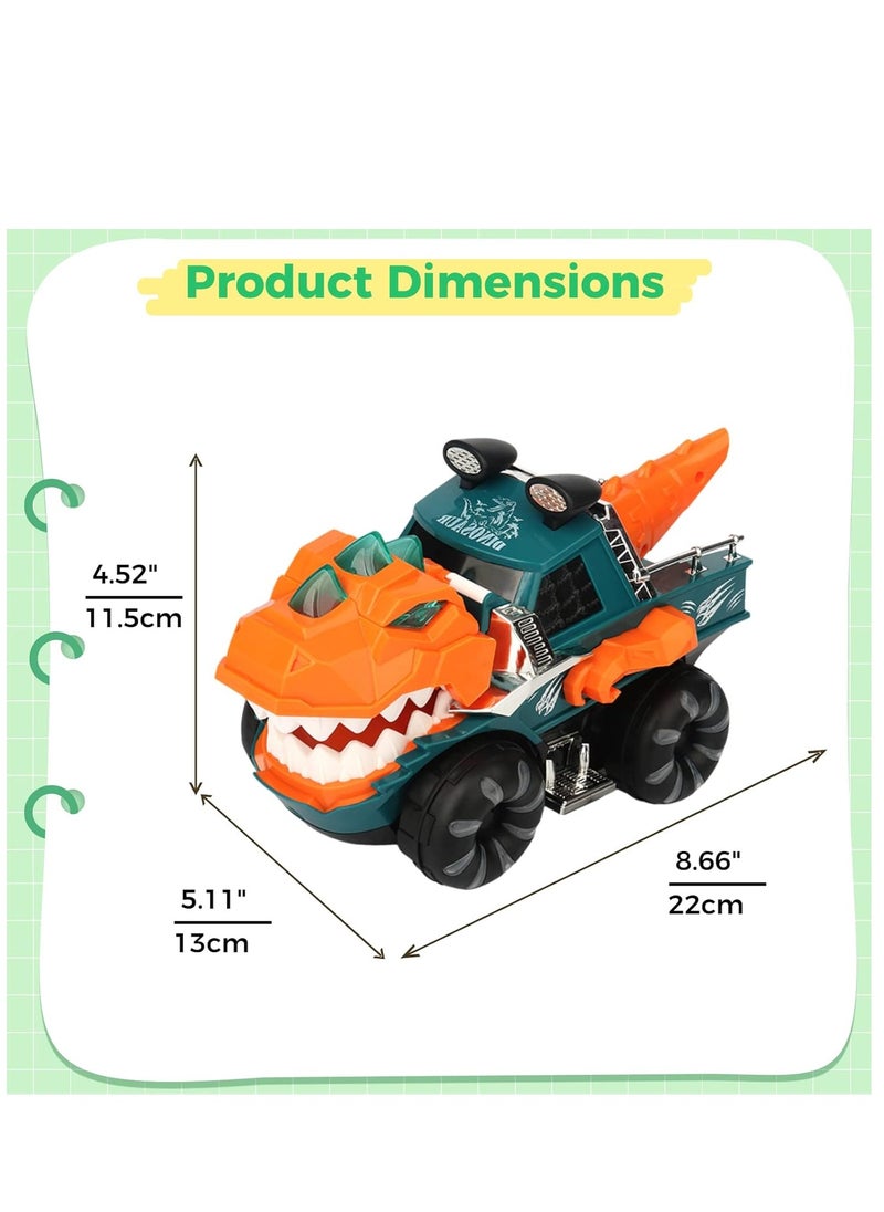 Rally Dinosaur Truck Toy Car with LED Lights and Music, Automatically Moves and Changes Direction  - Image 4