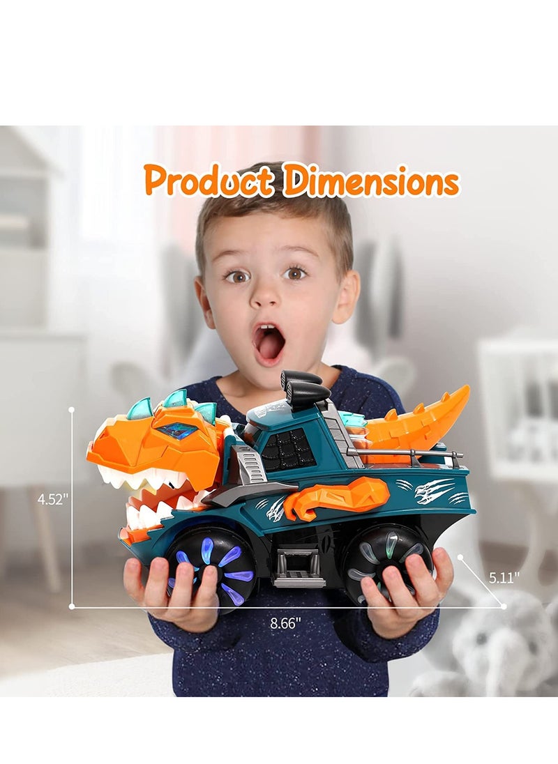Rally Dinosaur Truck Toy Car with LED Lights and Music, Automatically Moves and Changes Direction  - Image 3