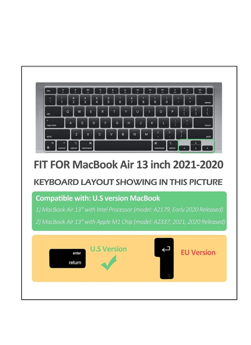 Ntech NTECH English/Arabic Language Ultra Thin Silicone Keyboard Cover For 2021  2020 MacBook Air 13 Inch MODEL A2179/A2337 (US Layout) With Touch ID Keyboard Accessories Protective Skin (Black)  - Image 3