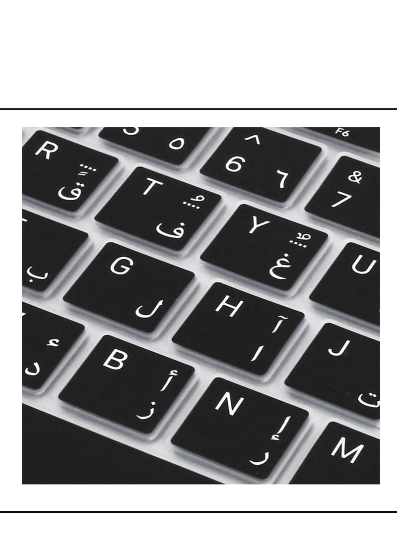 Ntech NTECH English/Arabic Language Ultra Thin Silicone Keyboard Cover For 2021  2020 MacBook Air 13 Inch MODEL A2179/A2337 (US Layout) With Touch ID Keyboard Accessories Protective Skin (Black)  - Image 4