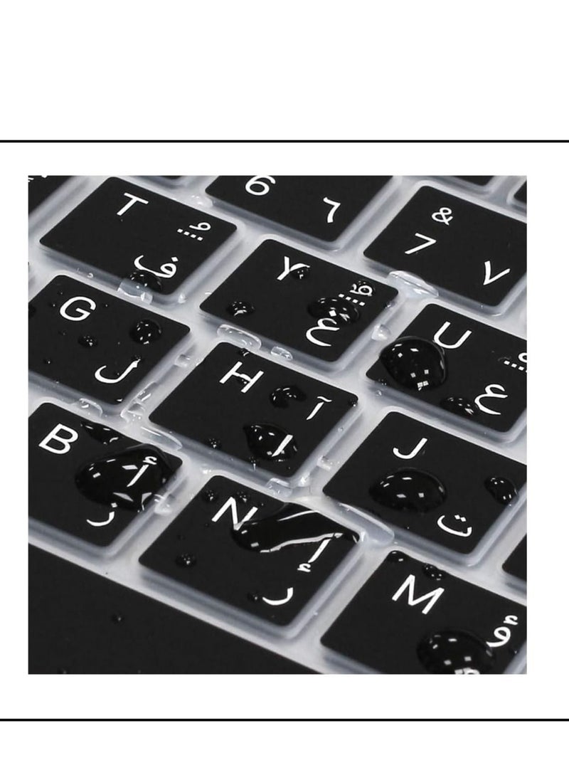 Ntech NTECH English/Arabic Language Ultra Thin Silicone Keyboard Cover For 2021  2020 MacBook Air 13 Inch MODEL A2179/A2337 (US Layout) With Touch ID Keyboard Accessories Protective Skin (Black)  - Image 5