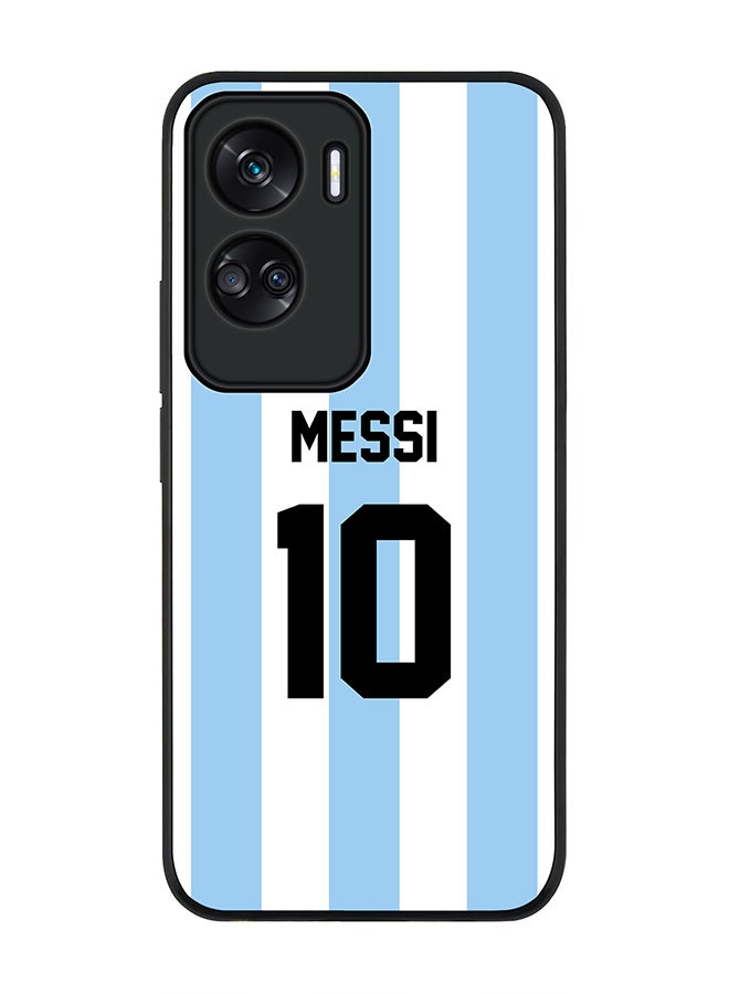 Stylizedd Rugged Black edge case for Honor 90 Lite  5G  Honor X50i 5G, Slim fit Soft Case Flexible Rubber Edges Anti Drop TPU Gel Thin Cover -  Football Team - Argentina, Player Name - Messi - Image 1