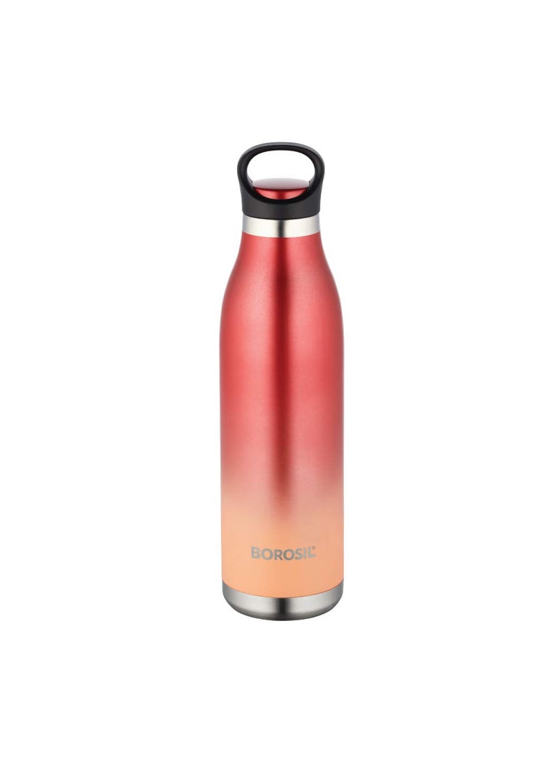 BOROSIL Borosil Hydra Color Crush 700 ml Stainless Steel Wate Bottle | Double Wall Vacuum Insulated Flask | 24 Hrs Hot & Cold | 1 Year Warranty, Red  - Image 1