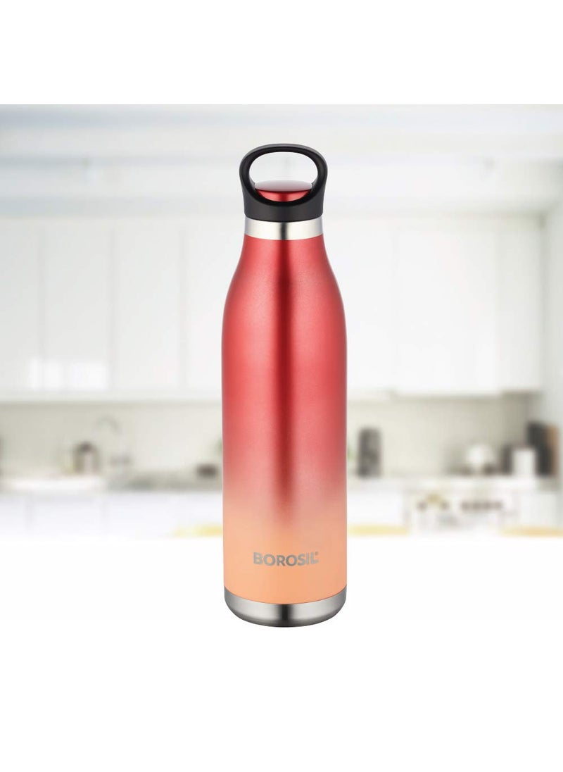 BOROSIL Borosil Hydra Color Crush 700 ml Stainless Steel Wate Bottle | Double Wall Vacuum Insulated Flask | 24 Hrs Hot & Cold | 1 Year Warranty, Red  - Image 2