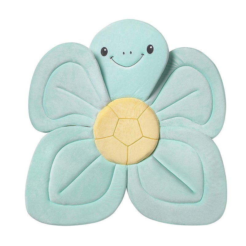 Nuby Turtle Baby Bath Cushion for Bathtub or Sink, Soft and Easy to Dry Fabric, 0-6 Months, Turquoise - Image 1