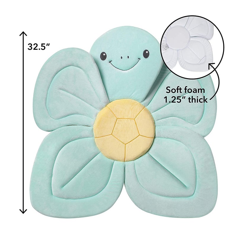 Nuby Turtle Baby Bath Cushion for Bathtub or Sink, Soft and Easy to Dry Fabric, 0-6 Months, Turquoise - Image 5