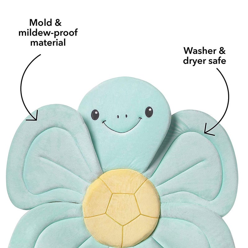 Nuby Turtle Baby Bath Cushion for Bathtub or Sink, Soft and Easy to Dry Fabric, 0-6 Months, Turquoise - Image 3