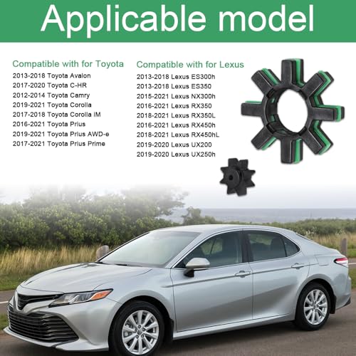 Lyxheth 2 Sets Damper Electric Power Steering Motor Shaft Kit, Steering Coupler, Steering Motor Shaft Damper and Spacer, Steering Bushing Replacement for C-HR Camry Prius OEM#4525428040 4525328130 - Image 5