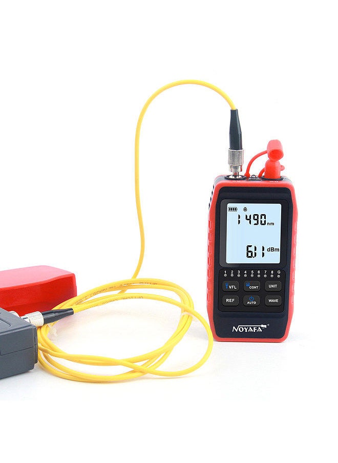 NF-908L Multifunction Optical Power Meter OPM Visual Fault Locator Network Cable Test Gauge Rechargeable LCD Digital Optical Fiber Tester