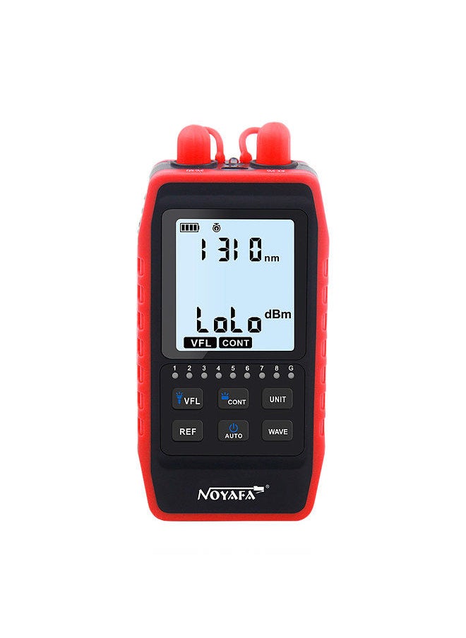 NF-908L Multifunction Optical Power Meter OPM Visual Fault Locator Network Cable Test Gauge Rechargeable LCD Digital Optical Fiber Tester