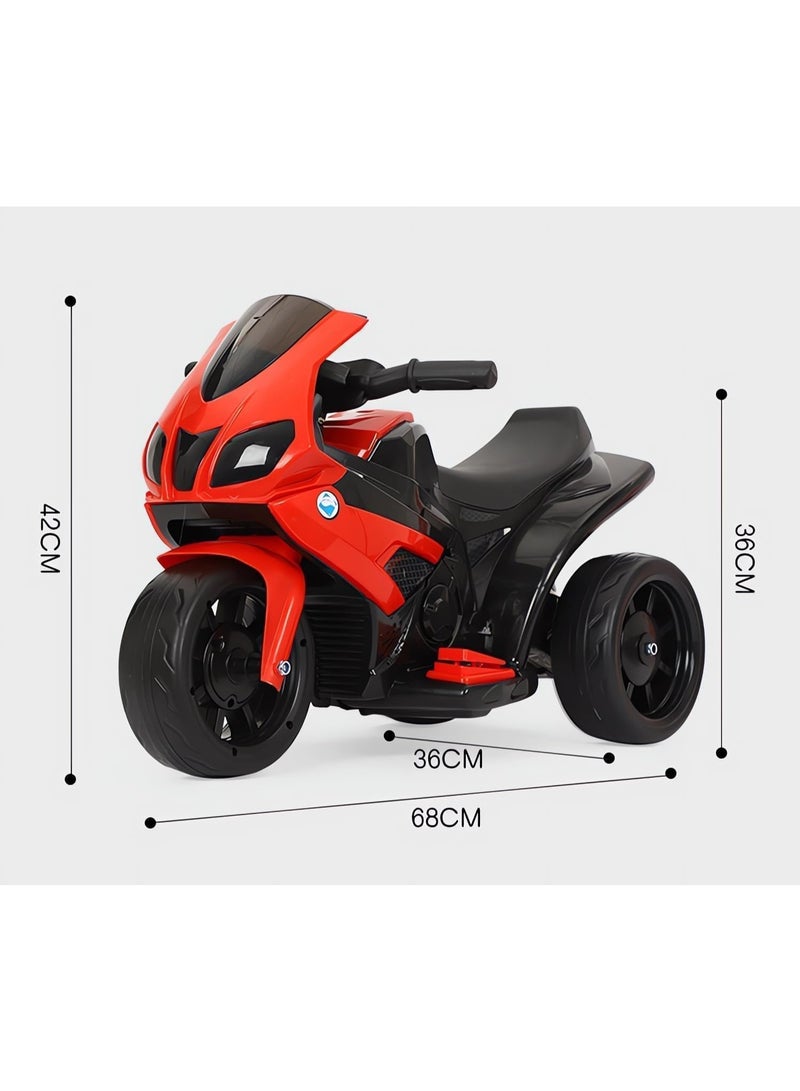 RUIYADA Kids Sports Motorcycle 6V Ride on Motorcycle with Hand Racing Foot Brake Light Wheel Kids Ride on Toys Children Electric Bike Red - Image 2