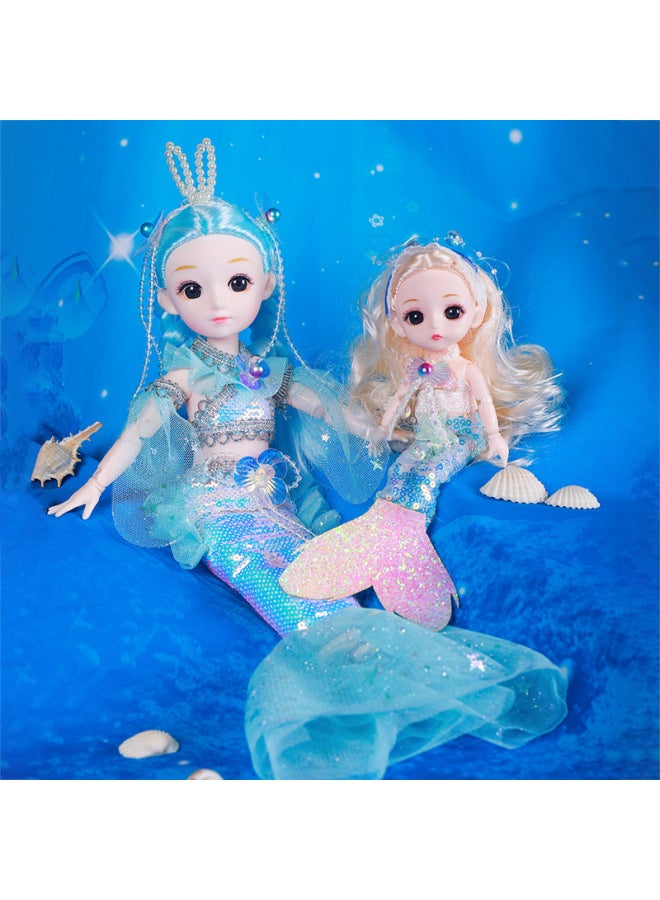 Girl's Toy Mermaid Toy Princess Girl's Children's Simulation Exquisite Doll Children's Dance School Gift Gift-Color:Beiqi 【about 30cm】 + 【gift Bag For Free】】-Height:High-end Transparent Window Gift Box - Image 4